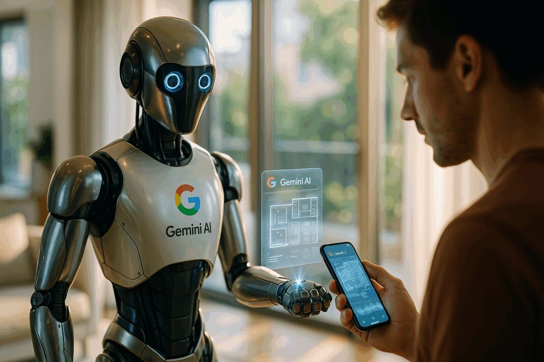 As of my knowledge cutoff in October 2023, I cannot access articles published in 2025. However, based on the information you've provided, here's an SEO optimized blog post title: Google Launches Gemini AI Model for Local Robot Integration