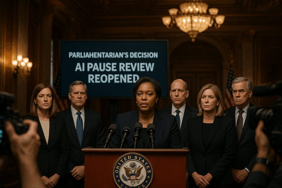 Senators Announce Parliamentarian's Decision to Reopen AI Pause Review for Future Regulations